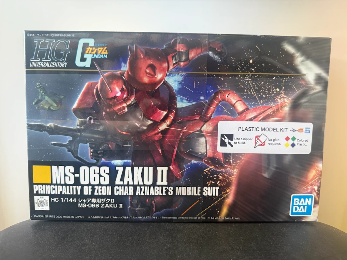 Bandai HG 1/144 MS-trt06S Zaku II Char Aznable Model Kit