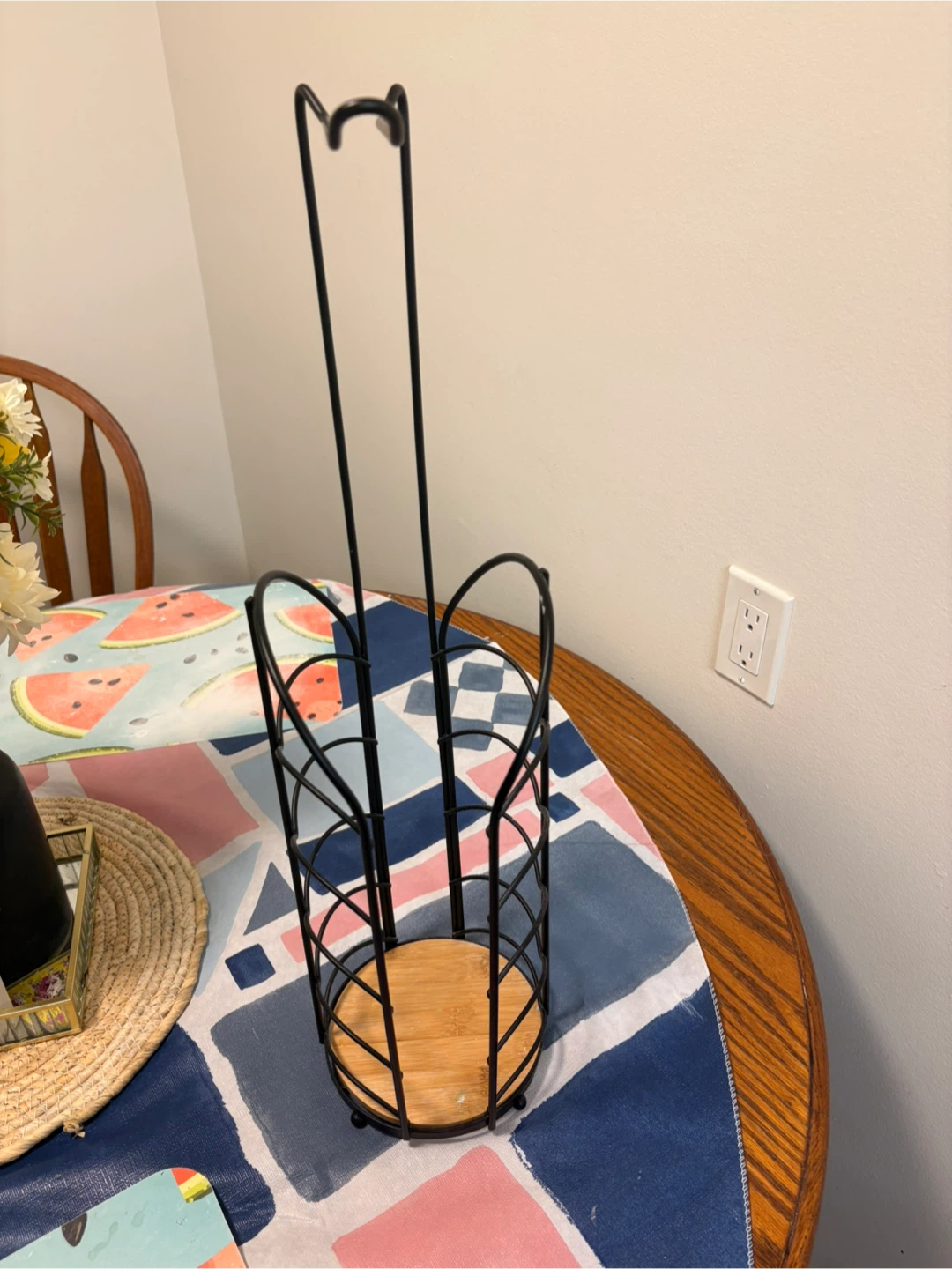 Metal and Bamboo Paper Towel Holder - photo 3