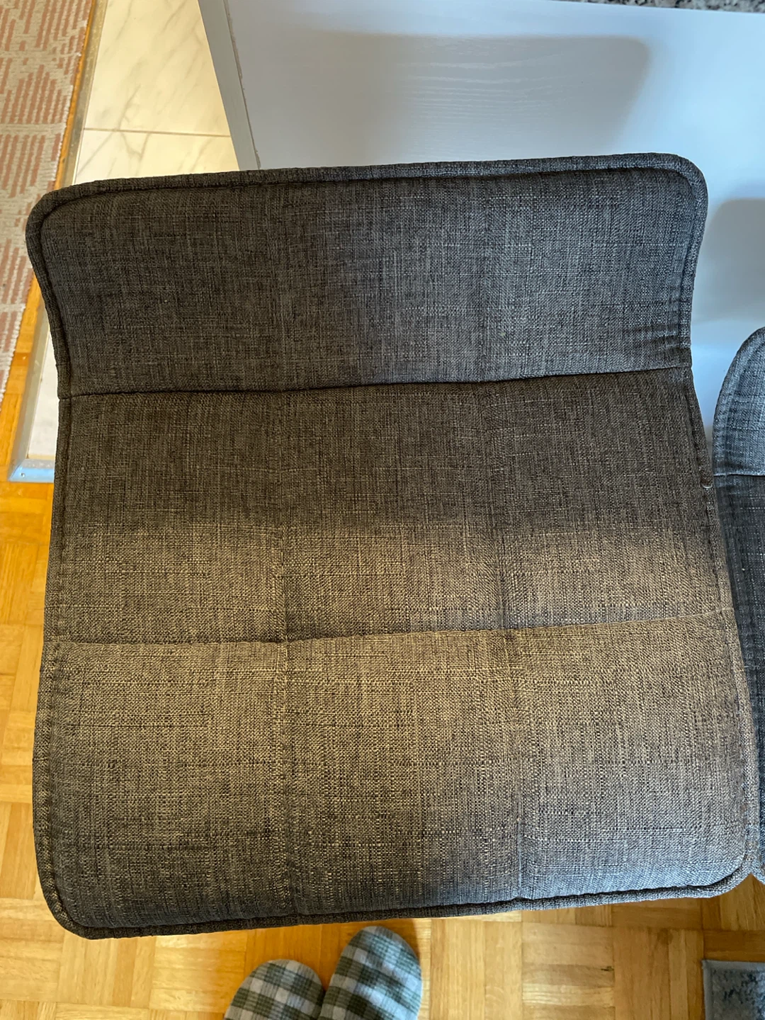 Set of two grey fabric bar stools - photo 3
