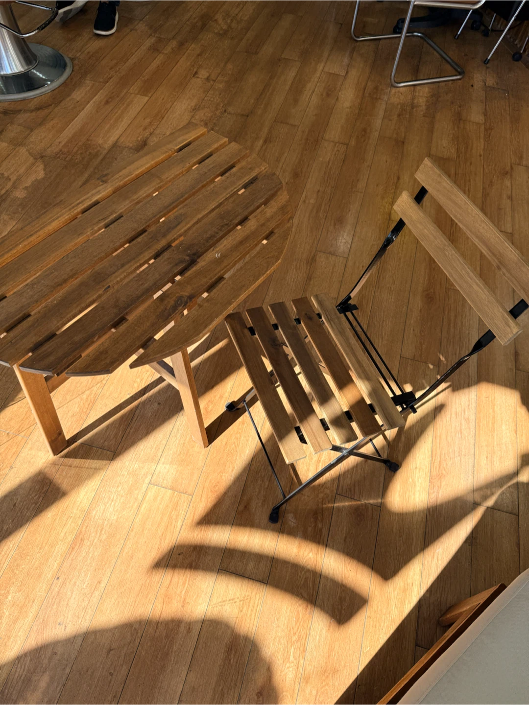 Folding Wood Bistro Table and Chair Set