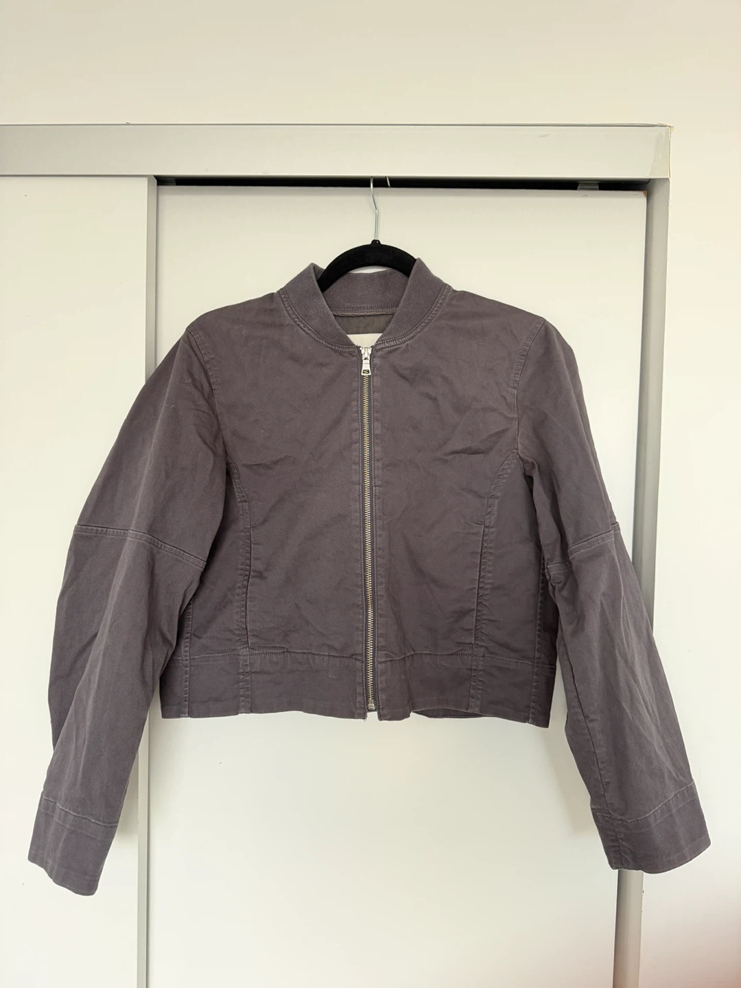Aritzia Babaton Gray Lightweight Bomber Jacket