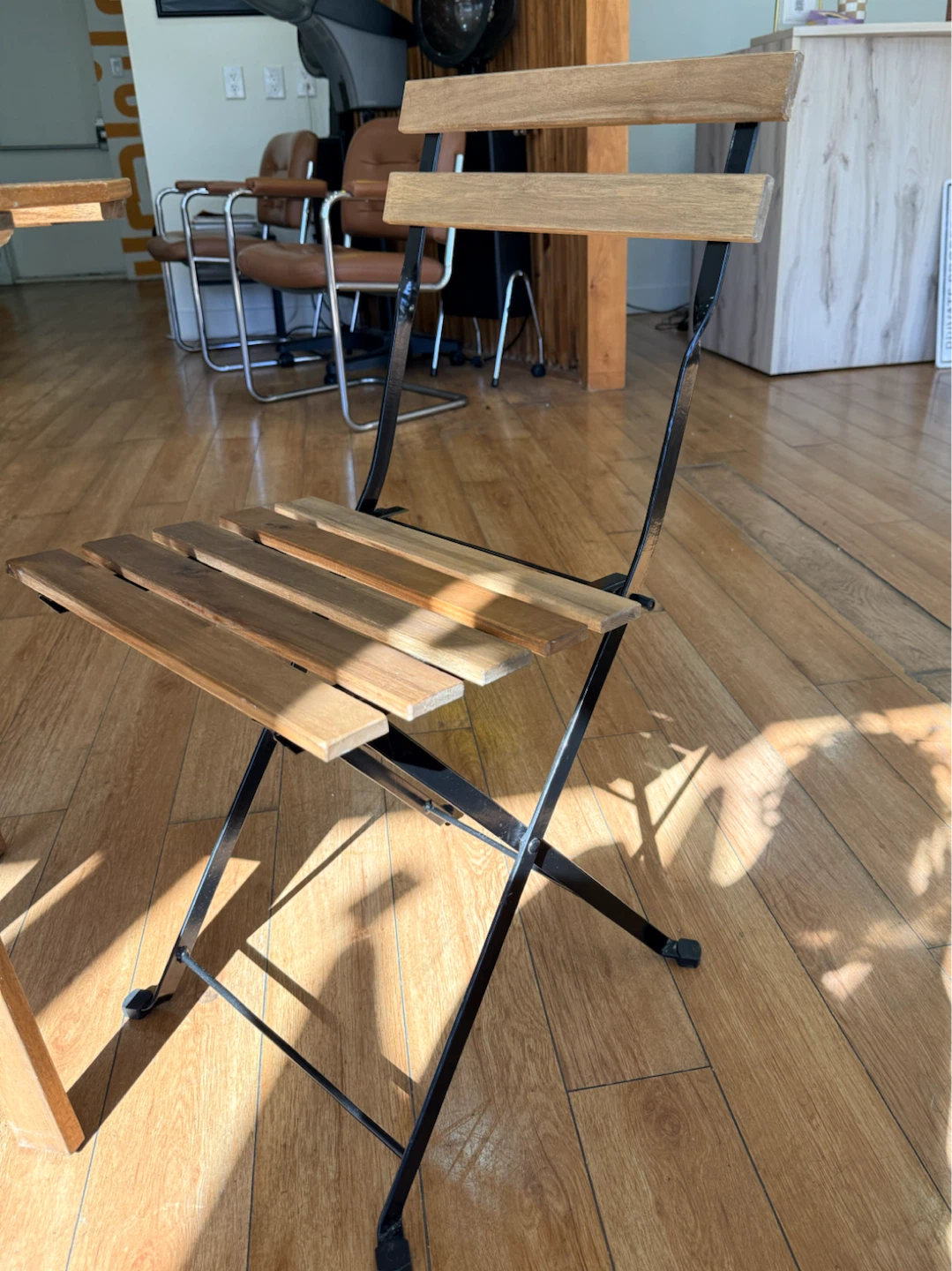Folding Wood Bistro Table and Chair Set - photo 2