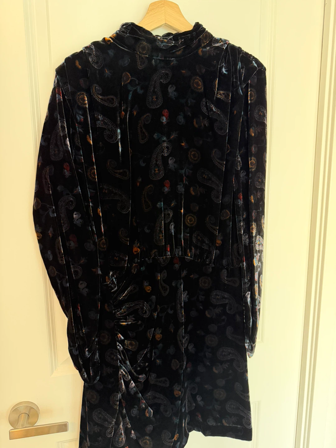 Zara Black Paisley Velvet Dress