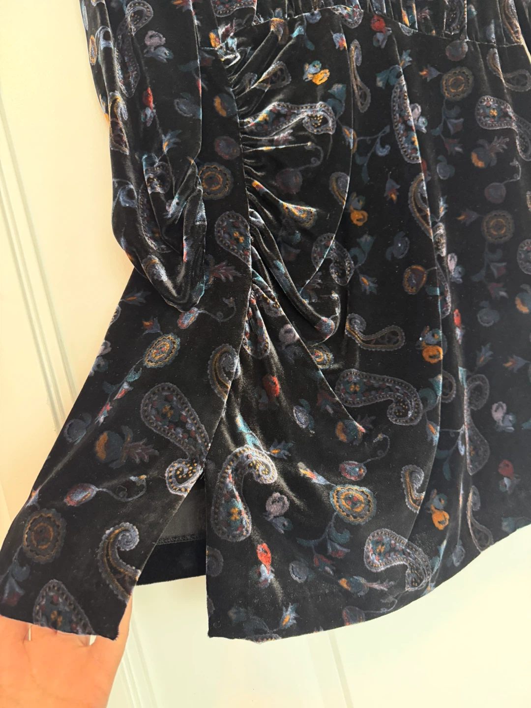 Zara Black Paisley Velvet Dress - photo 3