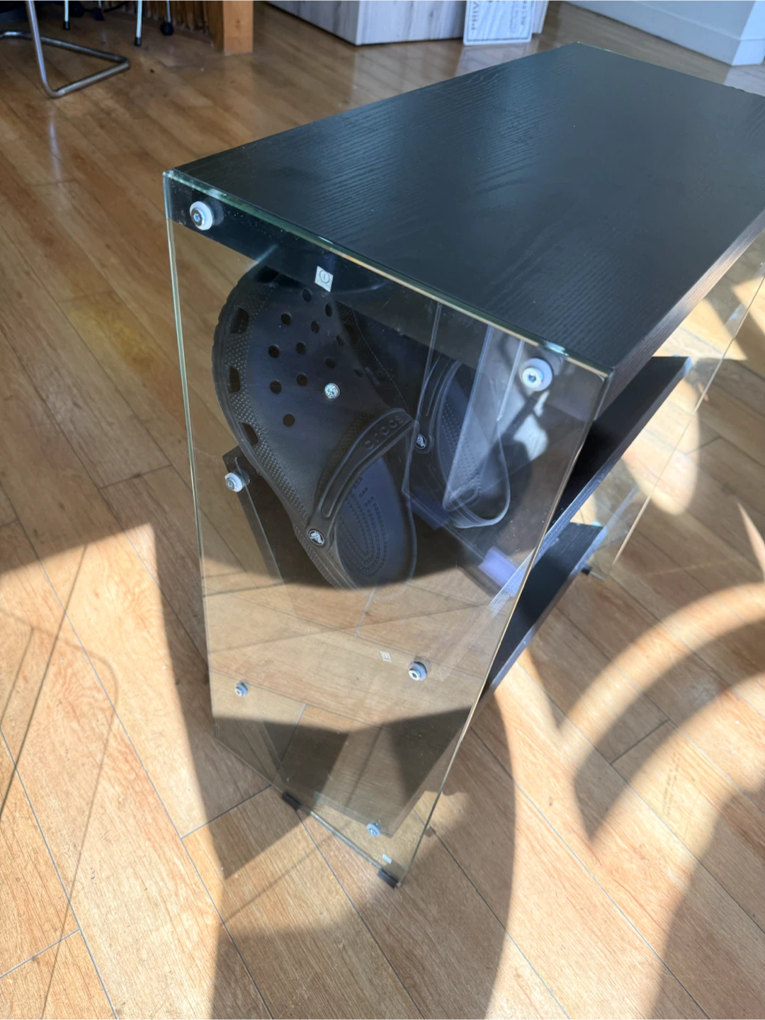 Modern Glass and Wood Shoe Rack - photo 4