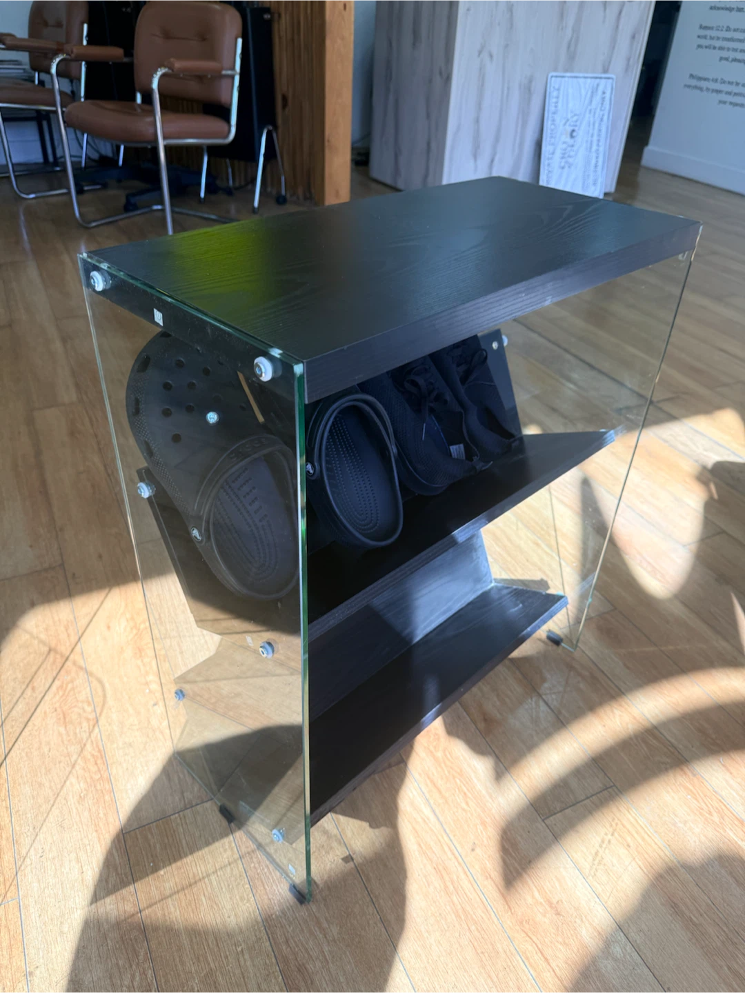Modern Glass and Wood Shoe Rack - photo 5