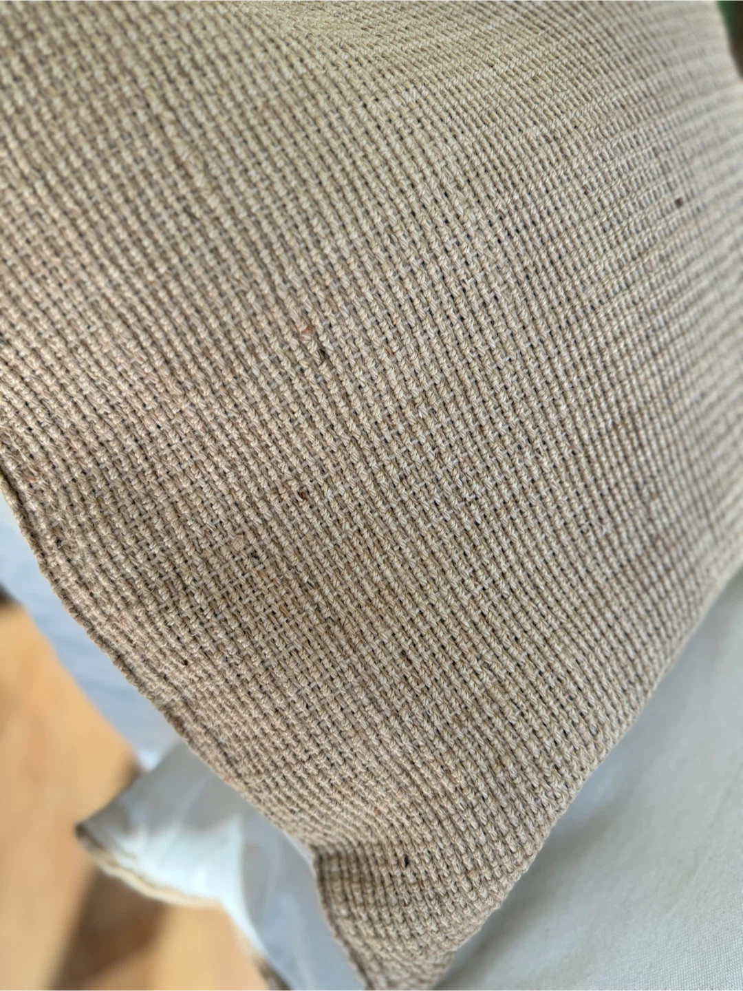 Textured Beige Throw Pillow - photo 2