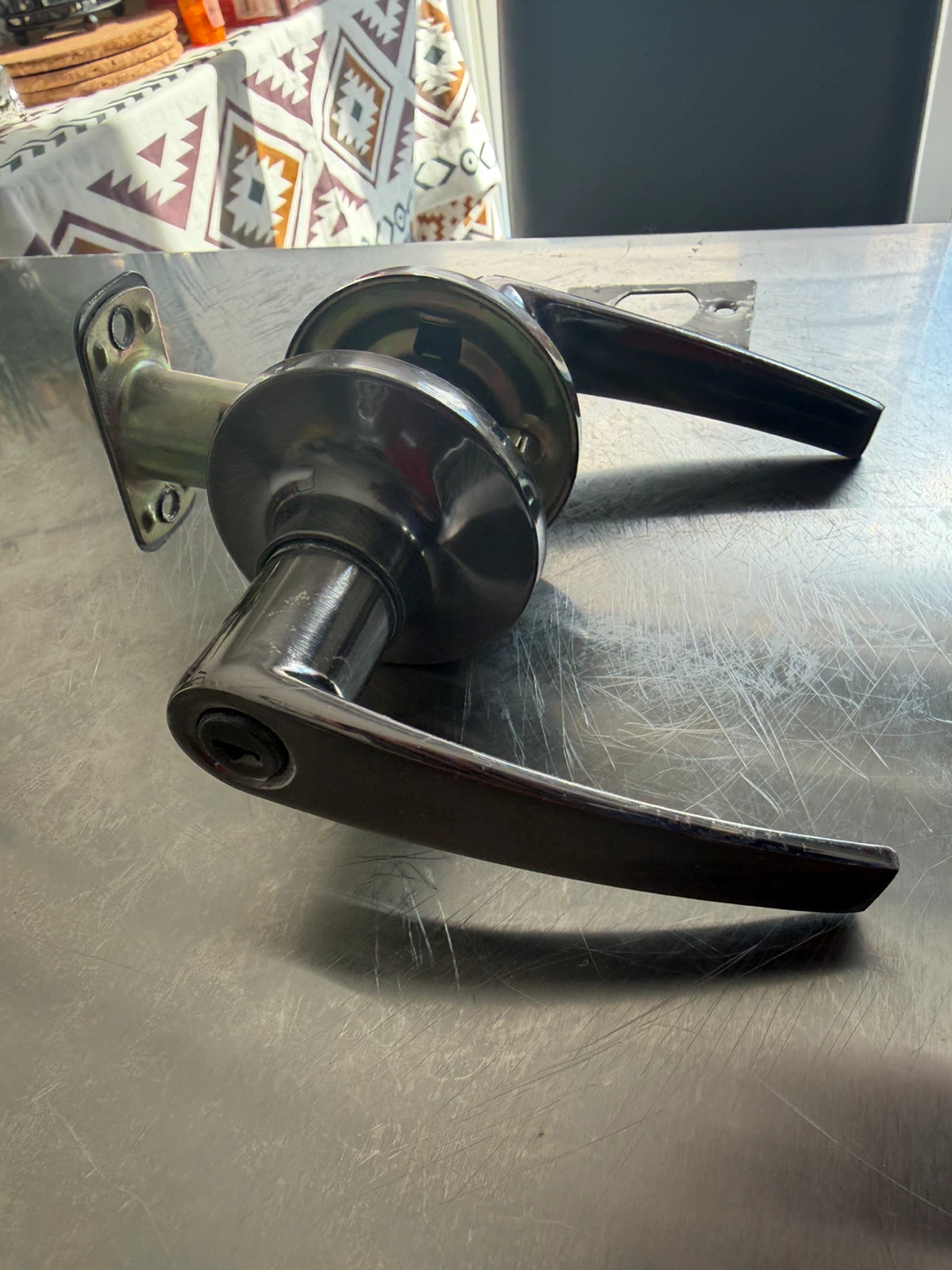Chrome Finish Lever Door Handle