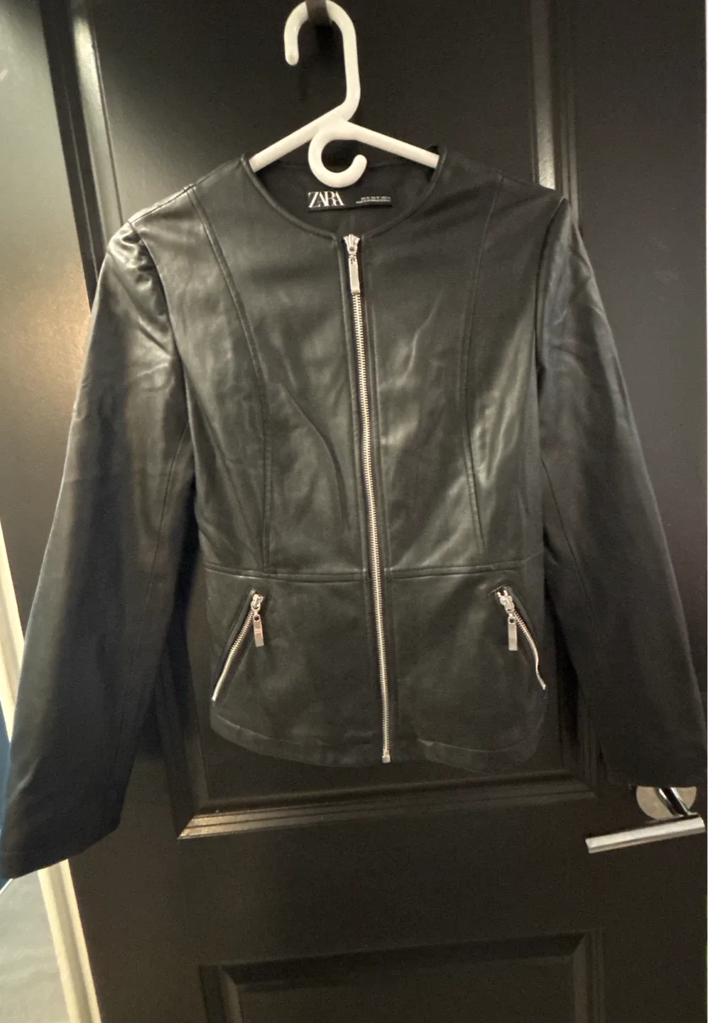 Zara Black Faux Leather Jacket