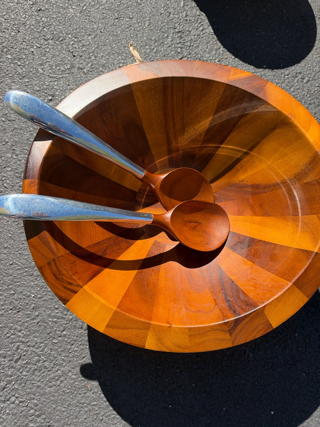 Wooden Salad Bowl with Serving Utensils - photo 3