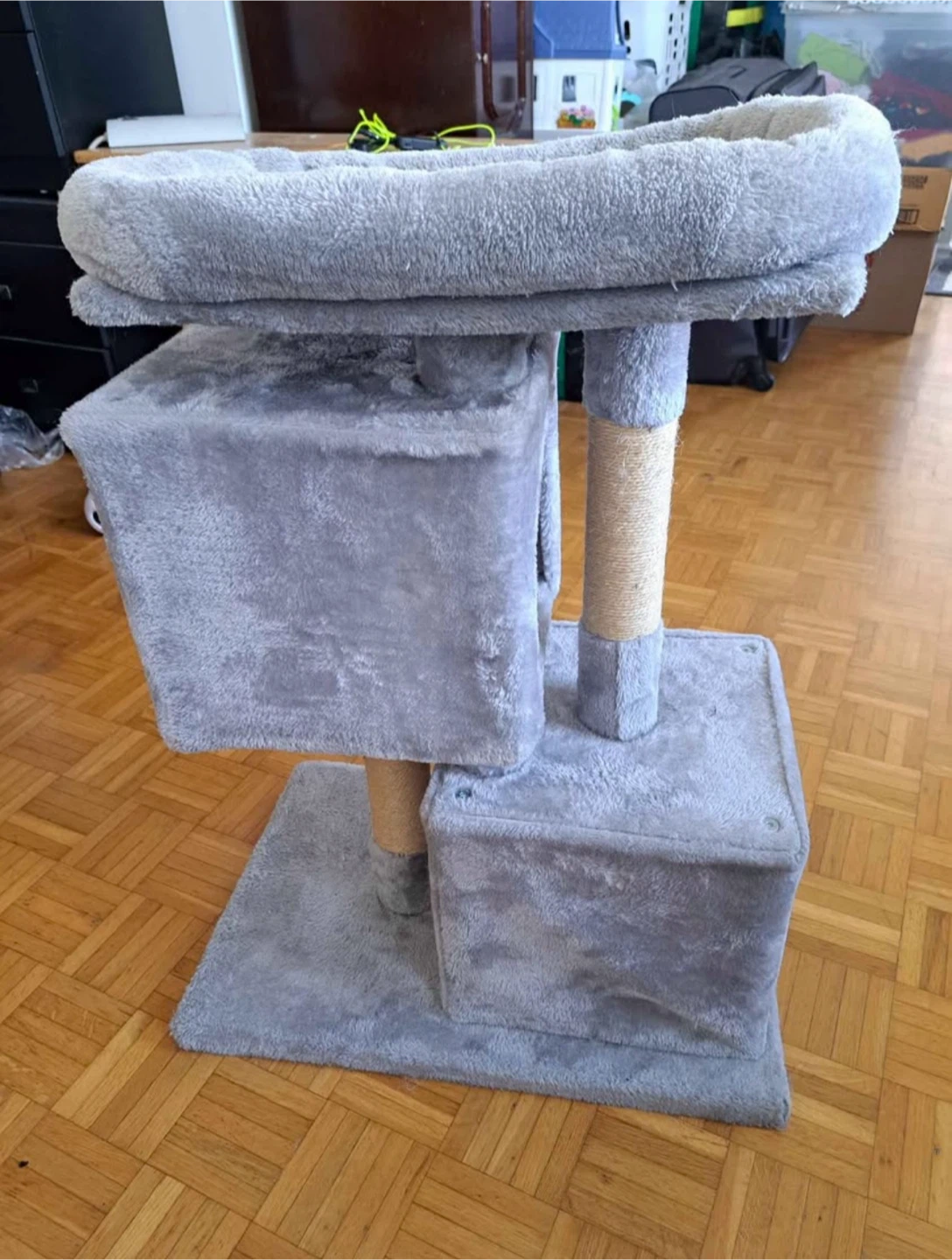 Grey Two-Level Cat Tree