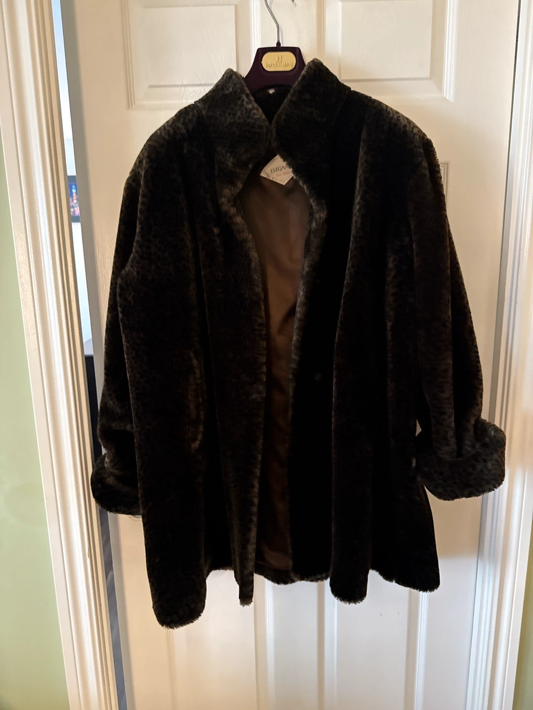 Elegance Faux Fur Leopard Print Coat