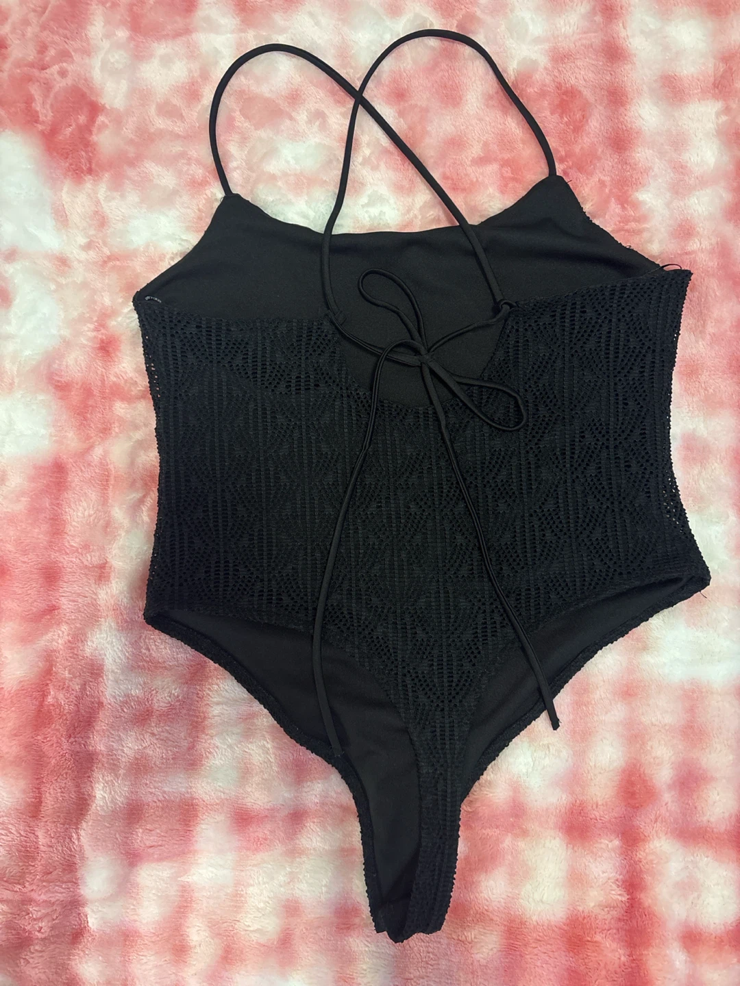 Black Crochet Bodysuit