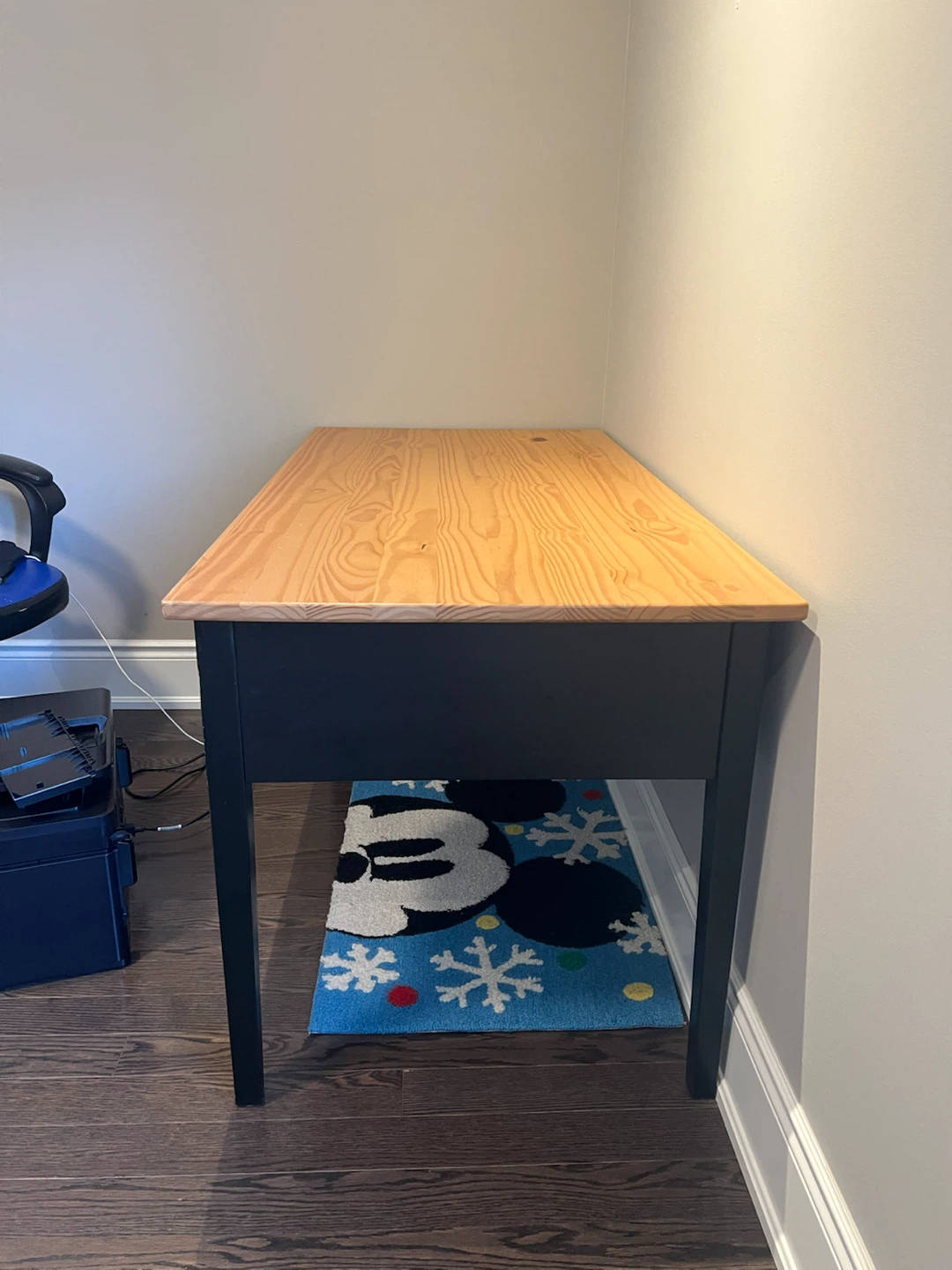 Black and Wood Two-Drawer Desk - photo 3