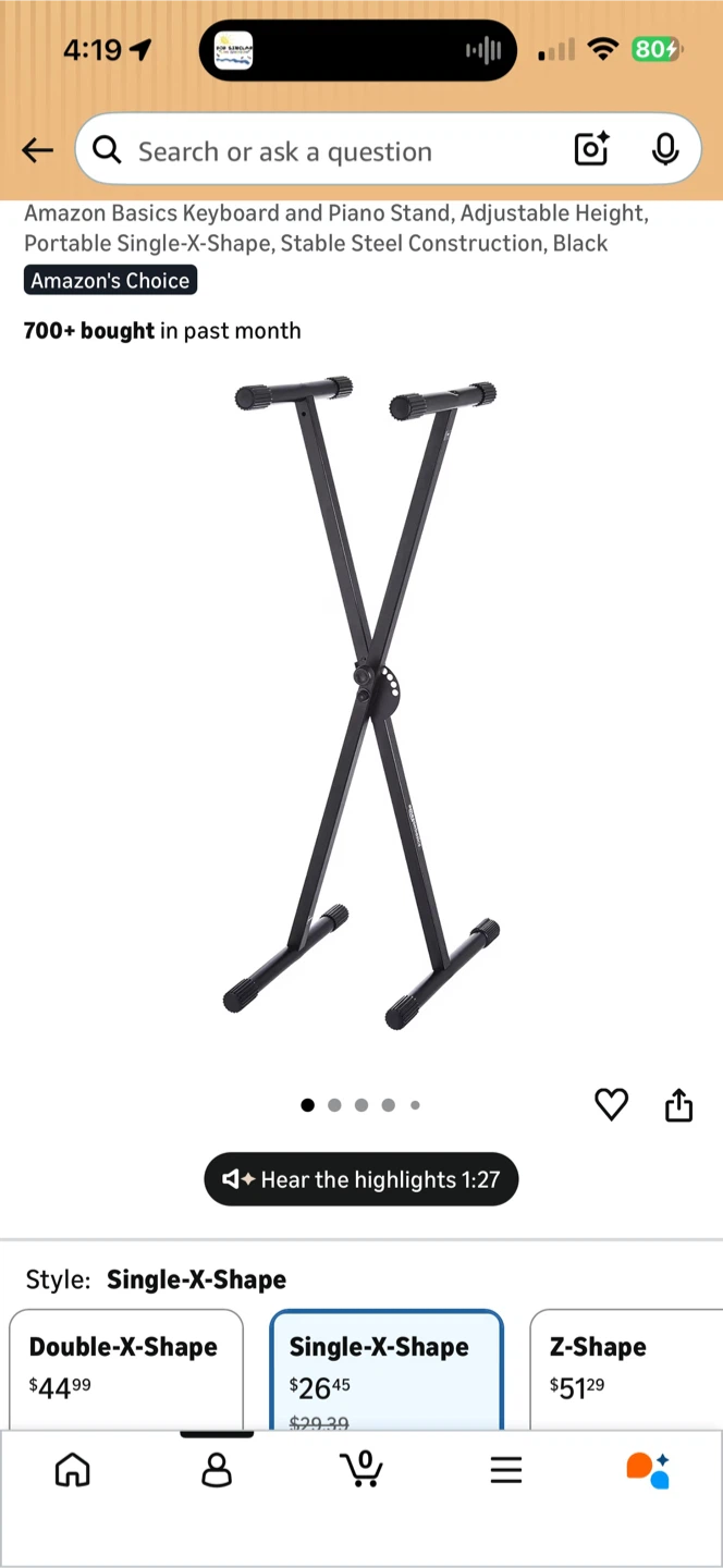 Amazon Basics Single-X Keyboard Stand - photo 2