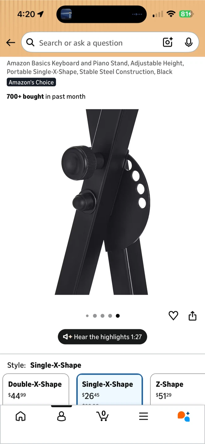Amazon Basics Single-X Keyboard Stand - photo 3