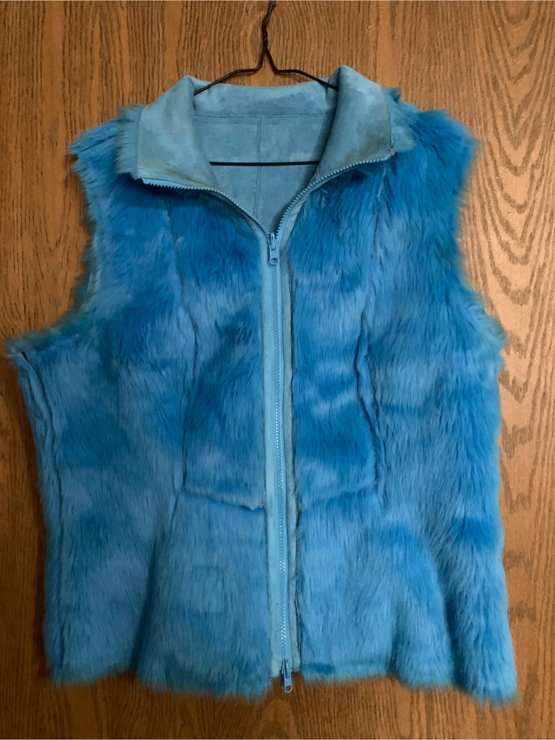 Reversible Blue Faux Fur Vest - photo 2