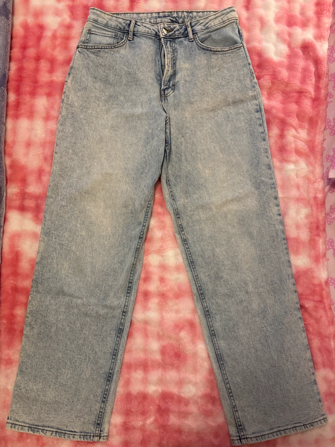 Light Wash Acid Wash Denim Jeans