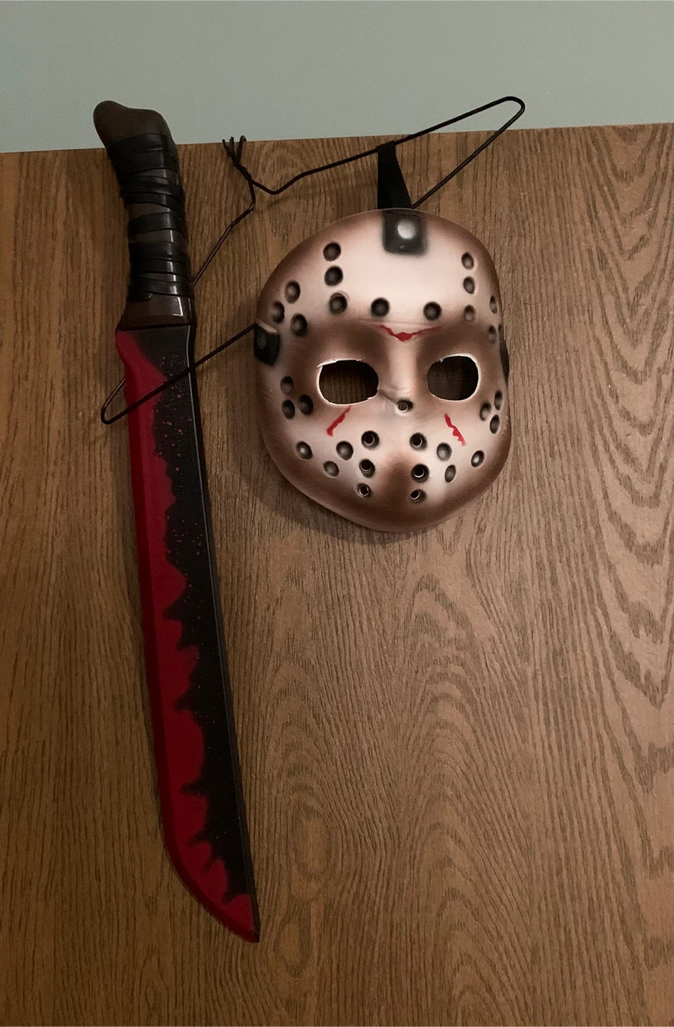 Jason Voorhees Hockey Mask and Machete Costume Set