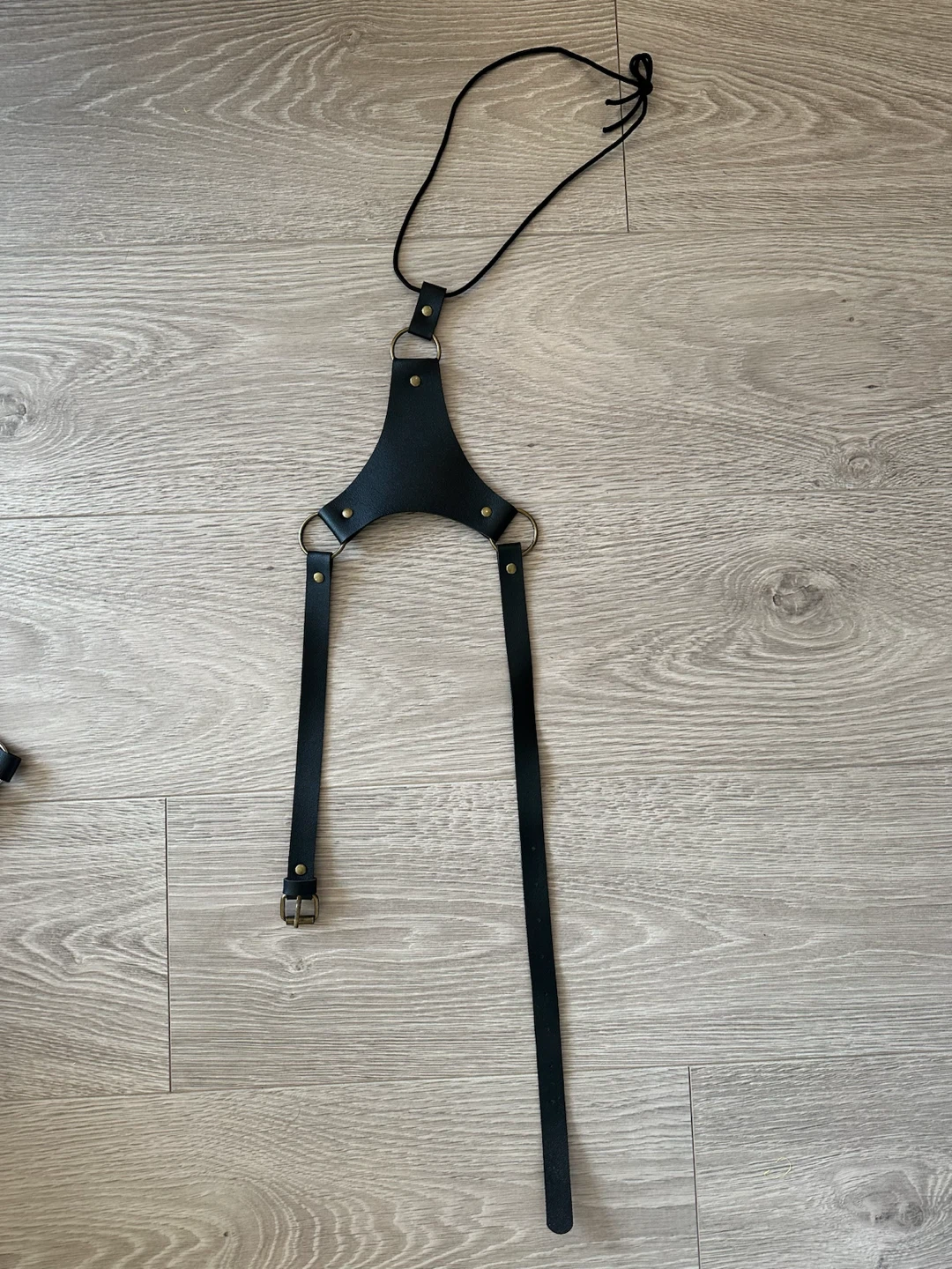 NEW Black Faux Leather Chest Harness