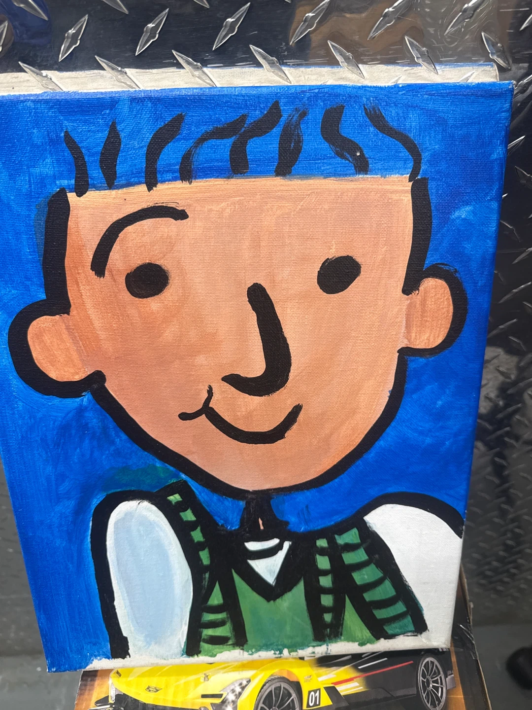 Hand-Painted Canvas Art Character
