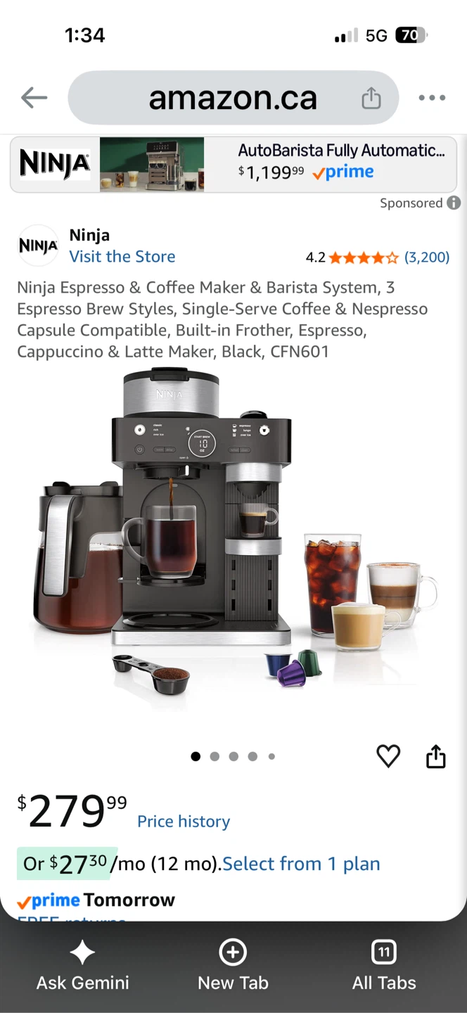 Ninja Espresso & Coffee Barista System CFN601