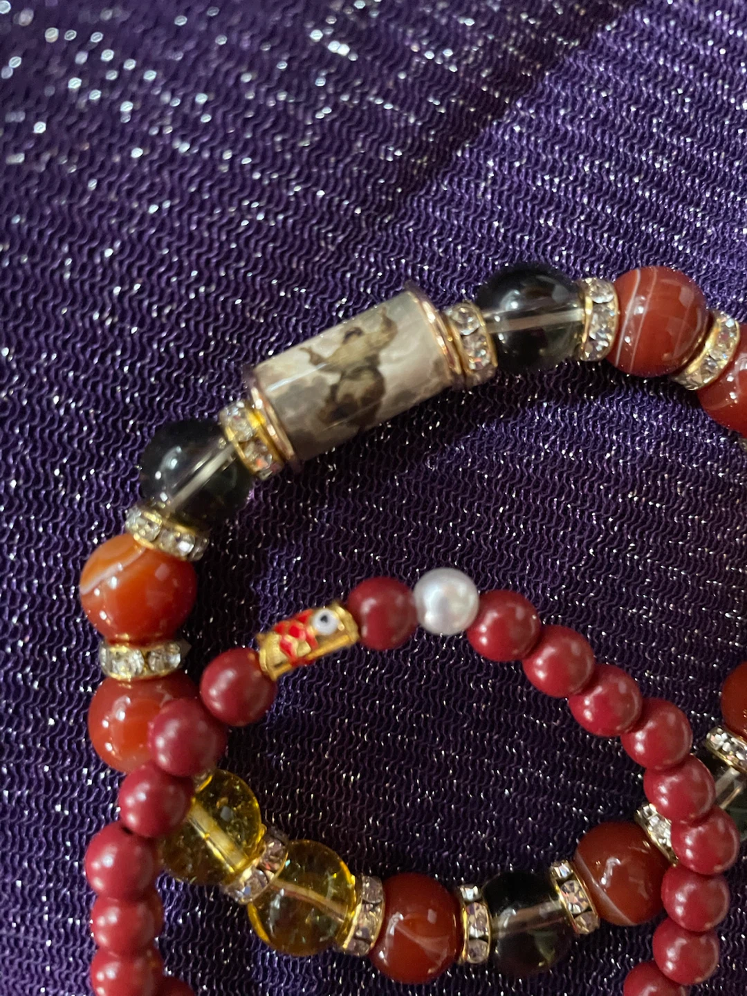 Set of Two 8mm Natural Beaded Bracelets - photo 2