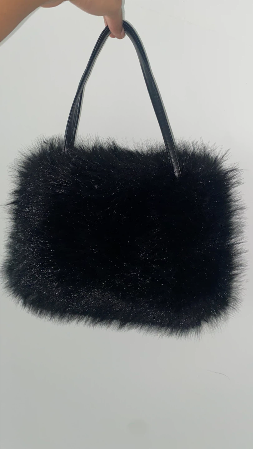 Black Faux Fur Handbag - photo 2