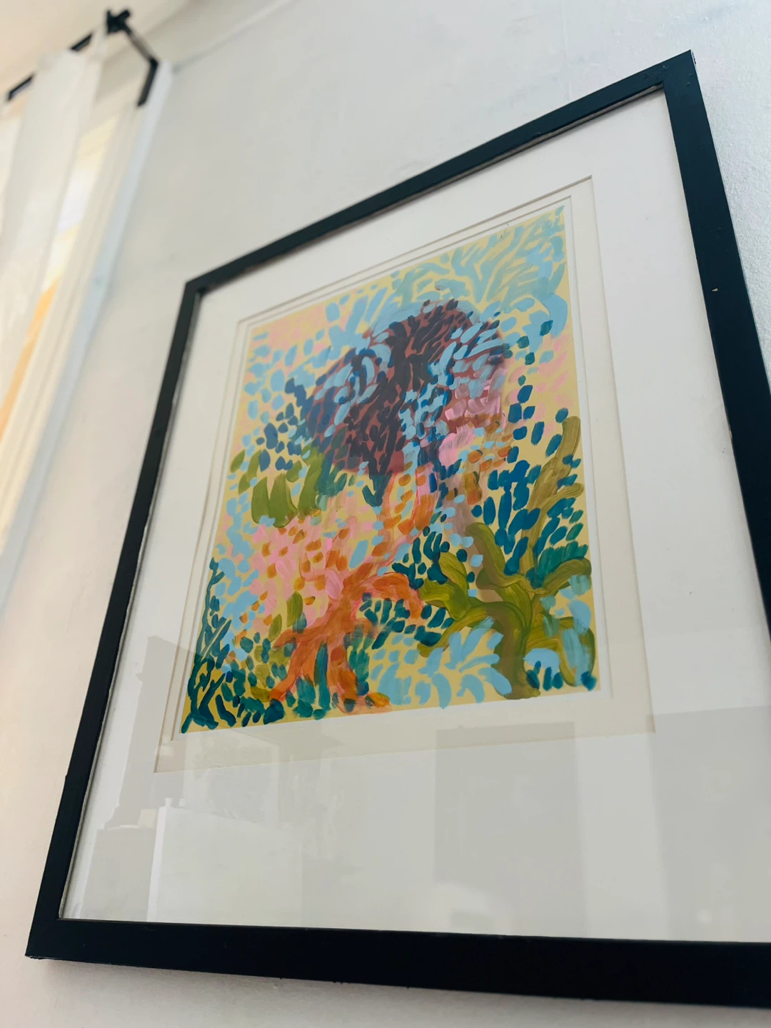 Abstract Painted Art in Black Frame - photo 5