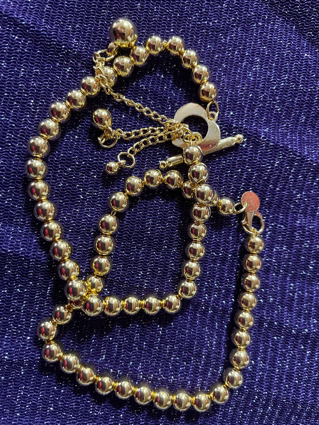 Two gold plated hand beaded bracelets - photo 2