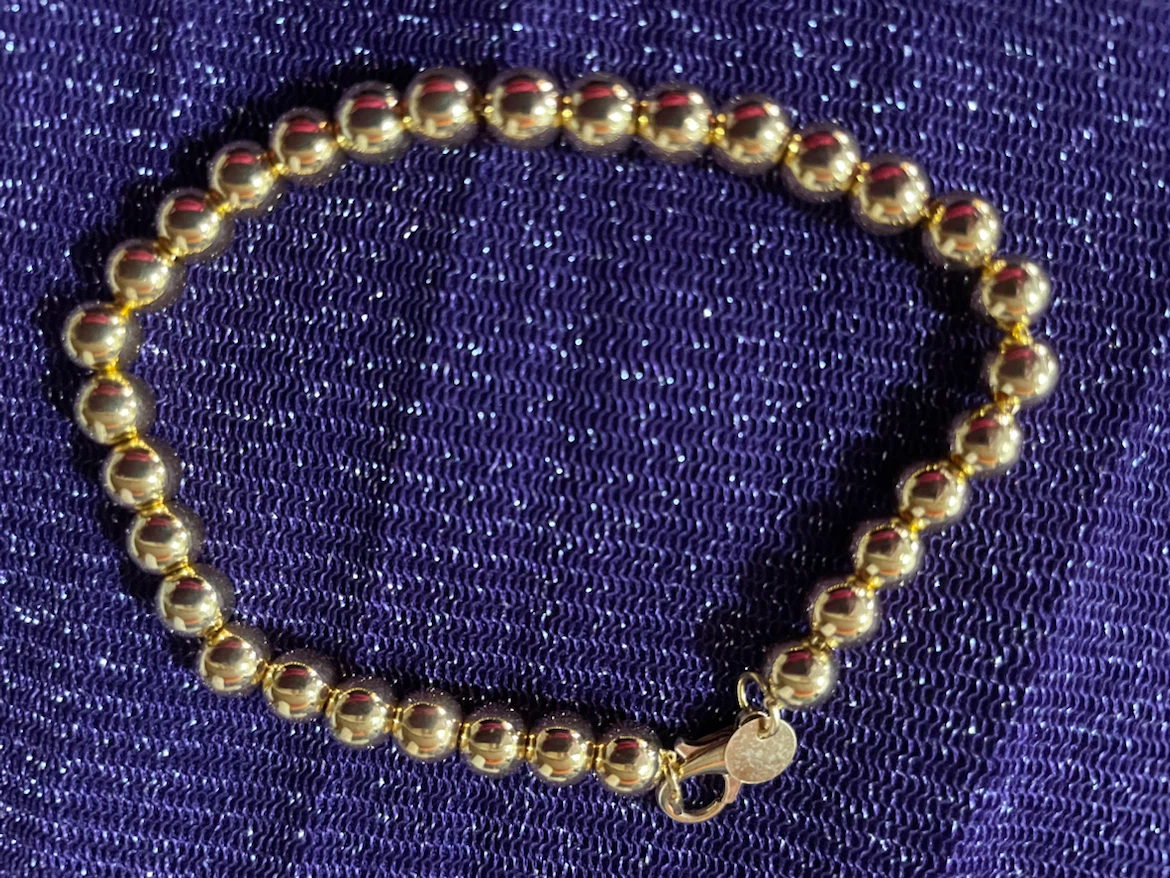 Two gold plated hand beaded bracelets - photo 4