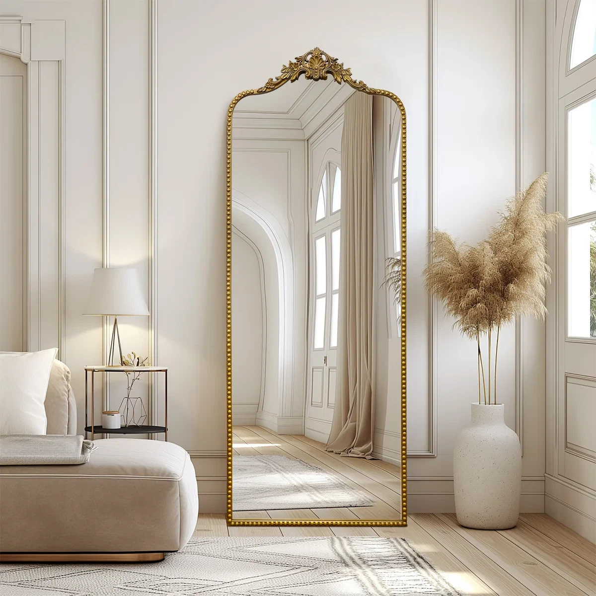Brand new Arched Full Length Gold Mirror