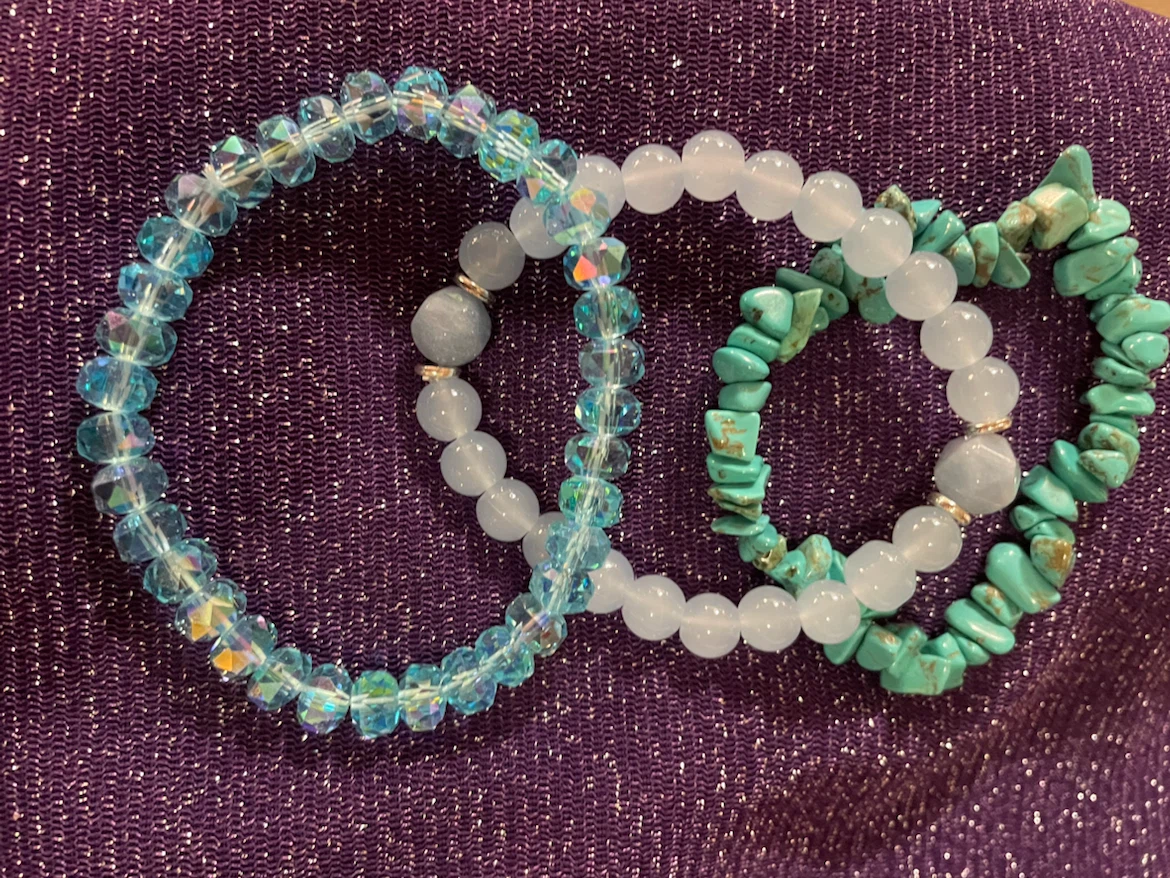 3 hand Beaded Natural Stone Bracelets - photo 3
