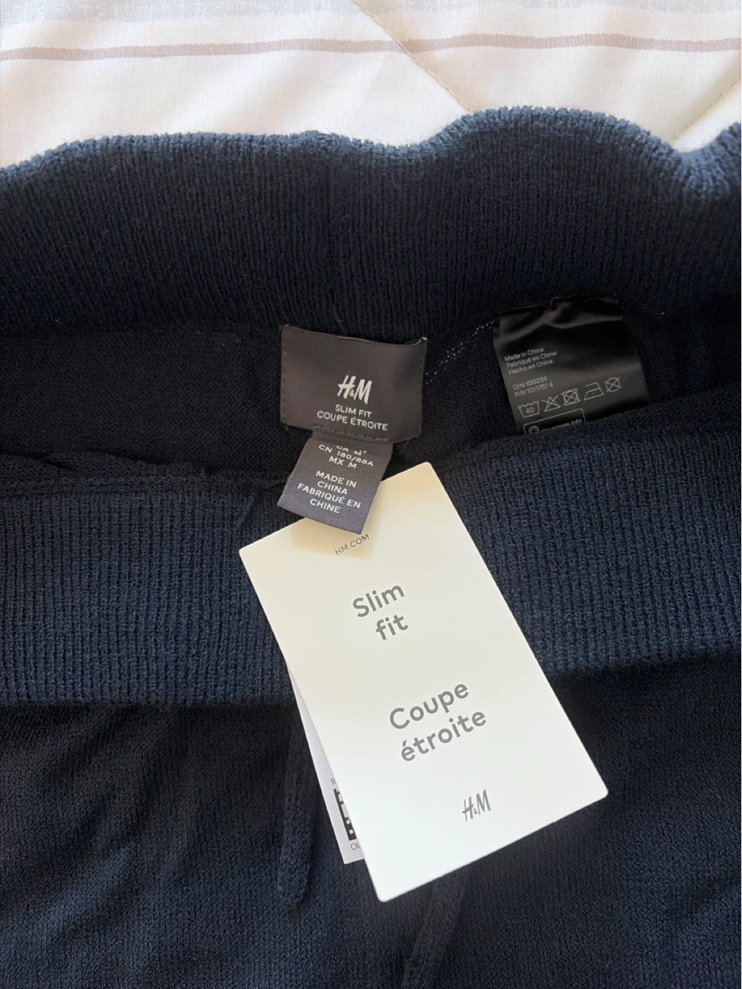 H&M Slim Fit Knit Joggers - Navy - photo 2