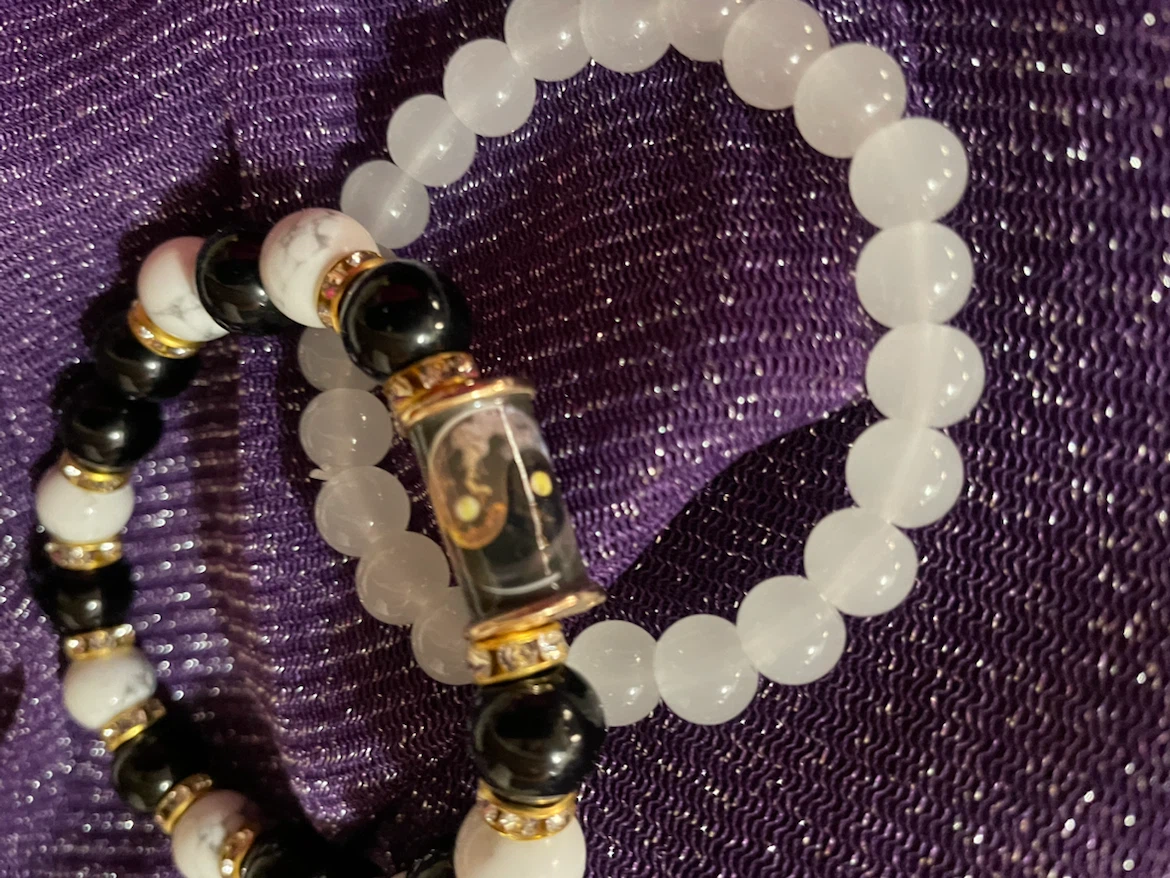 Two Natural Stone Beaded Bracelets - photo 2