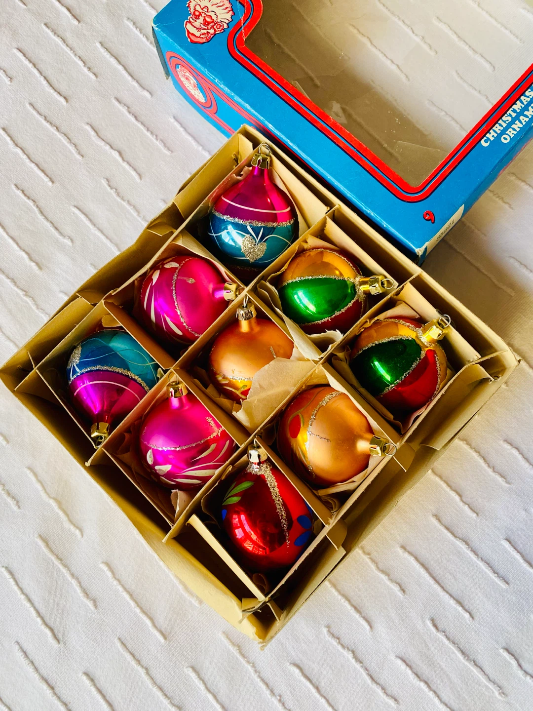 VIntage Santa Land 9pc Glass Christmas Ornaments Poland - photo 2
