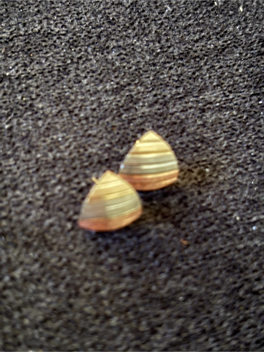 Tri-colour Gold Stud Earrings