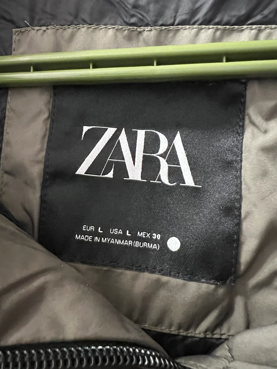 Zara Olive Green Puffer Jacket - photo 2