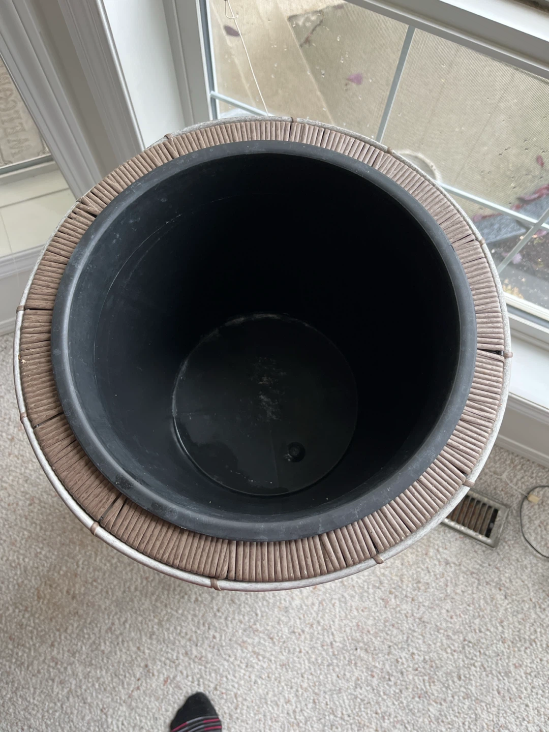 Large Tall Wicker Floor Plant Pot - photo 2