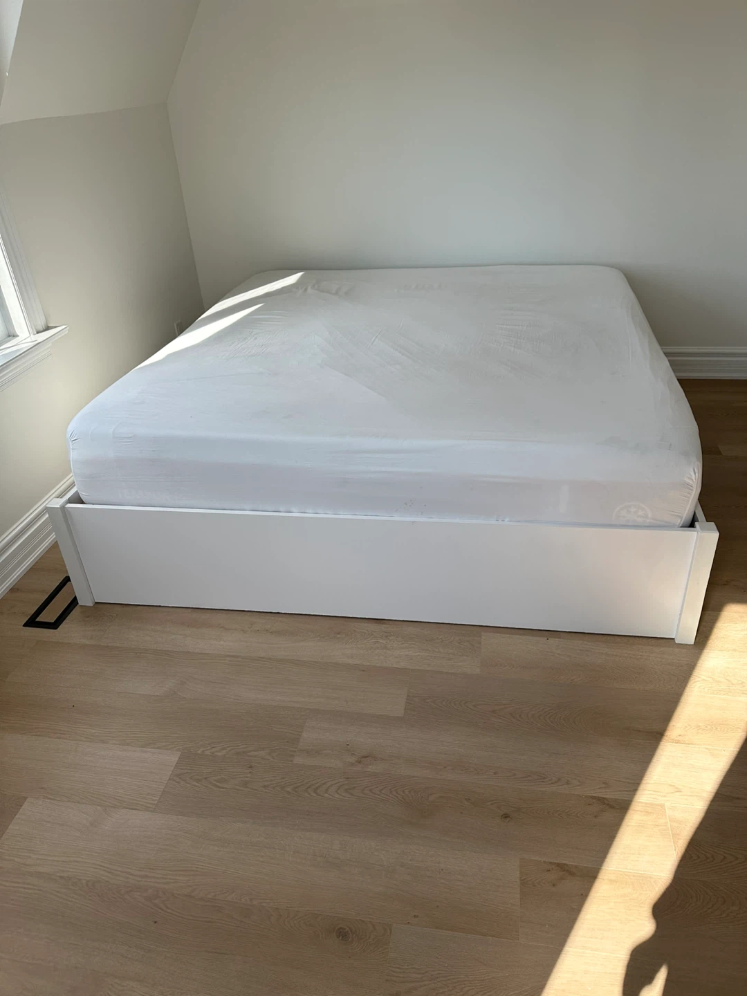 IKEA King Storage Bed Frame and Mattress - photo 3