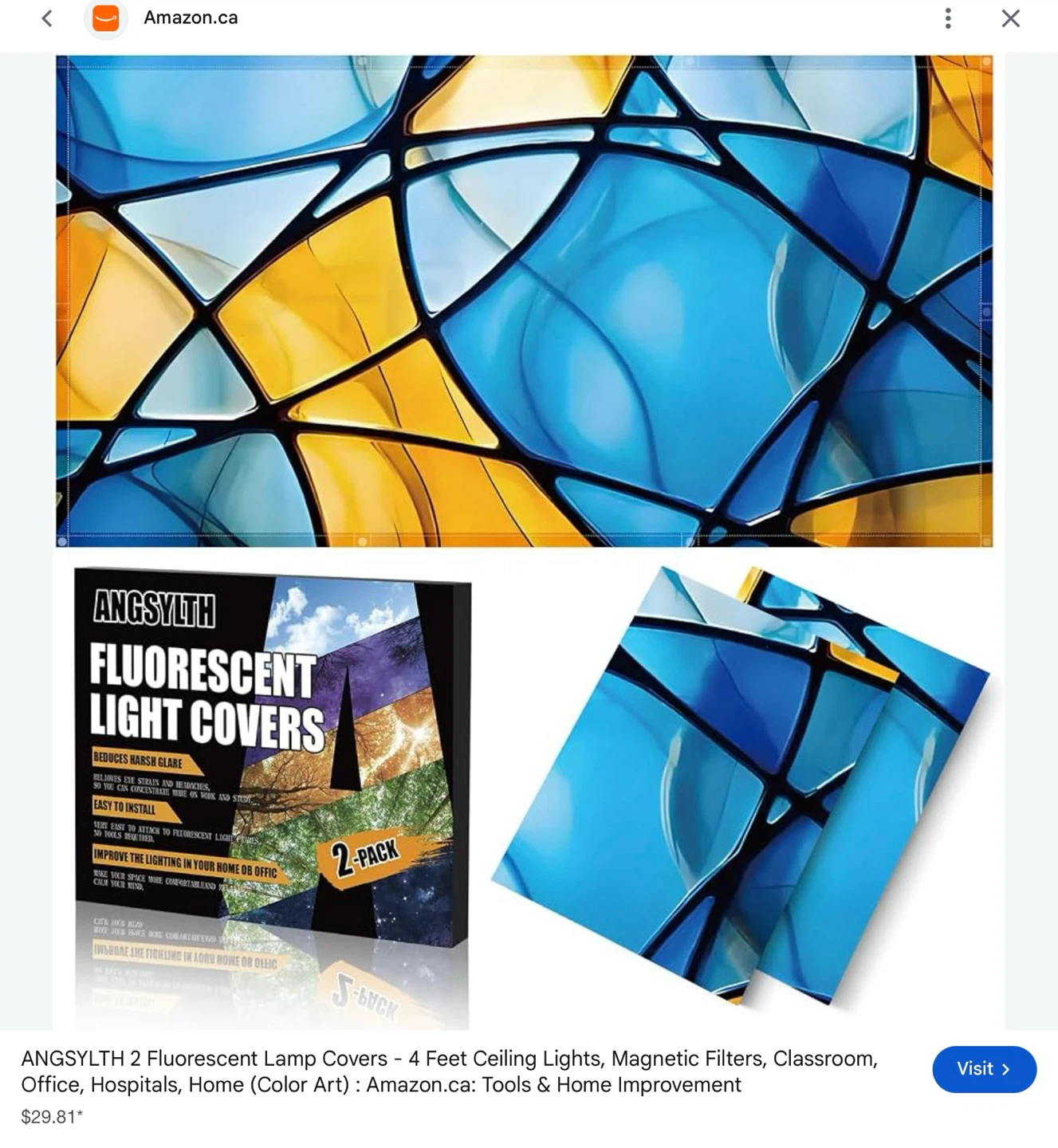 New Fluorescent Light Covers 2-Pack- 4x2”