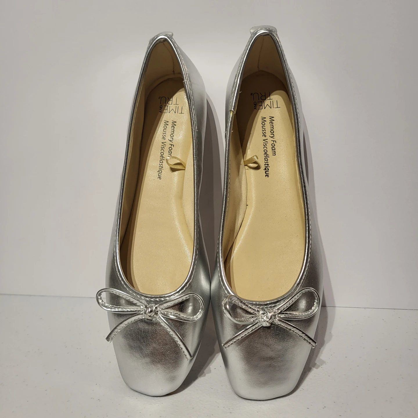 Time and Tru Silver Ballet Flats
