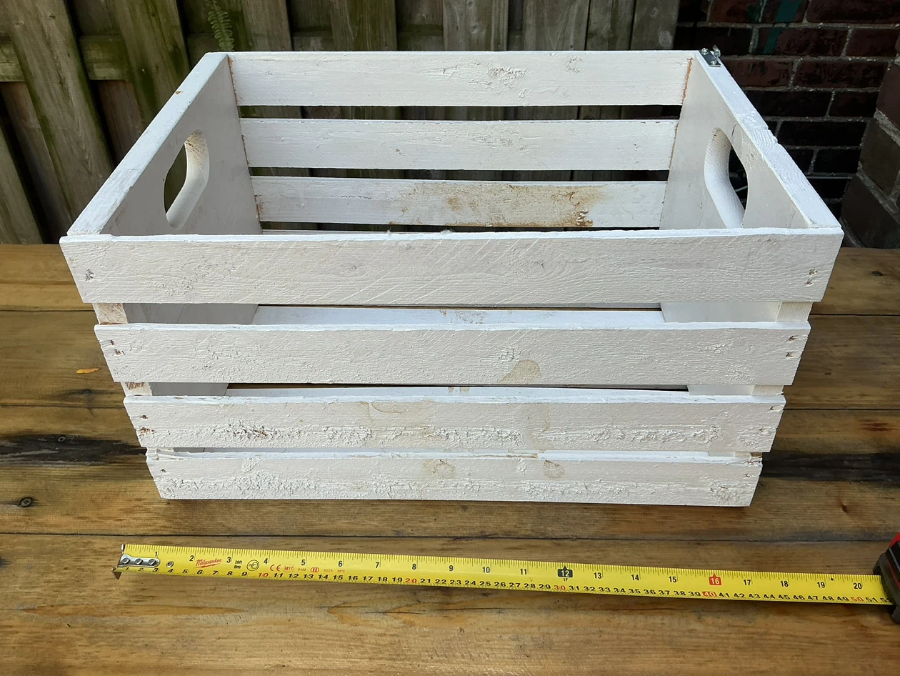 White painted wooden storage crate ! - photo 5