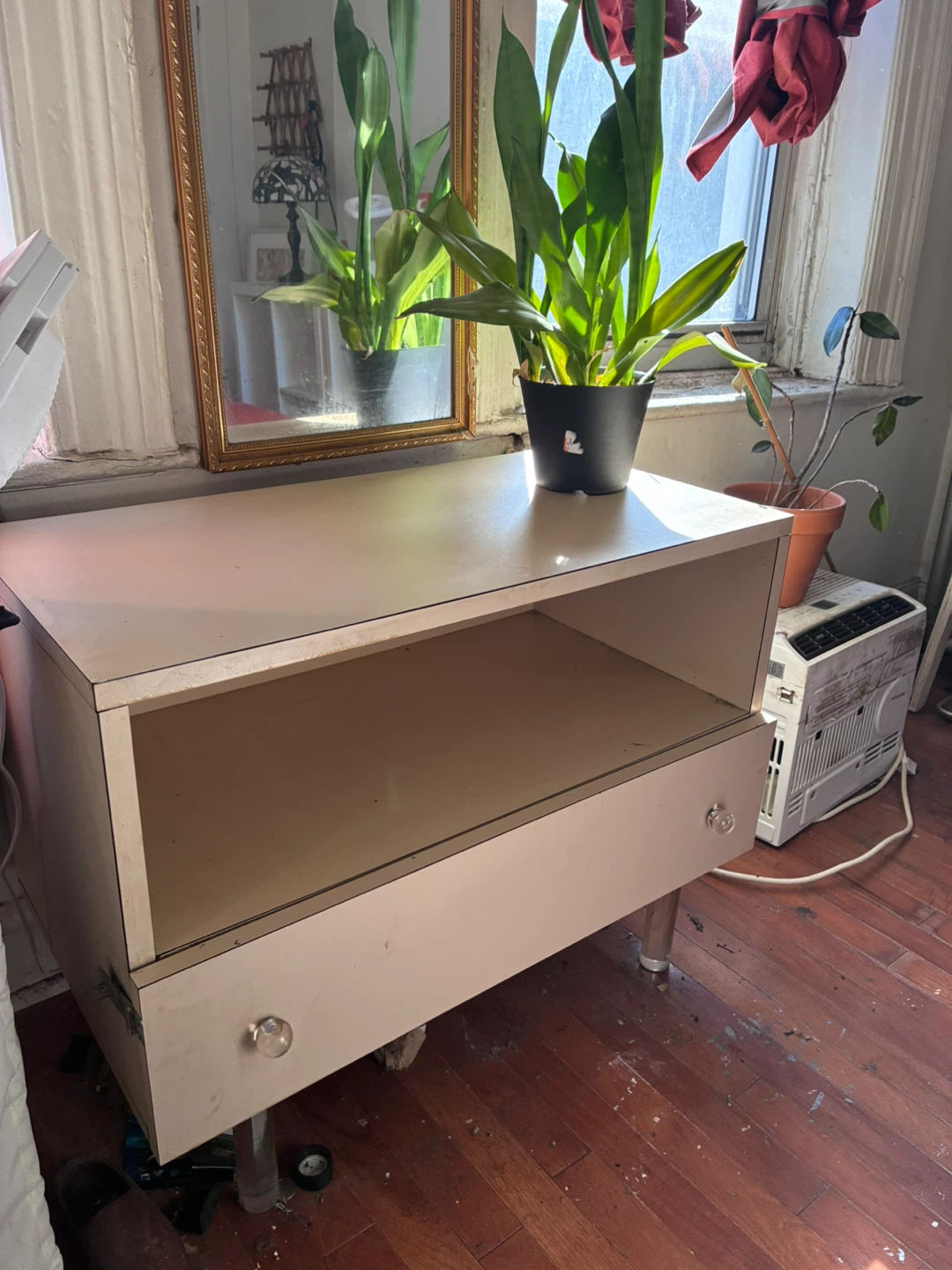 Cream Mid-Century Style Media Console