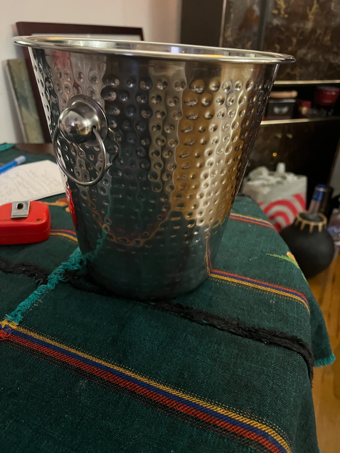 Hammered stainless steel ice bucket - photo 2