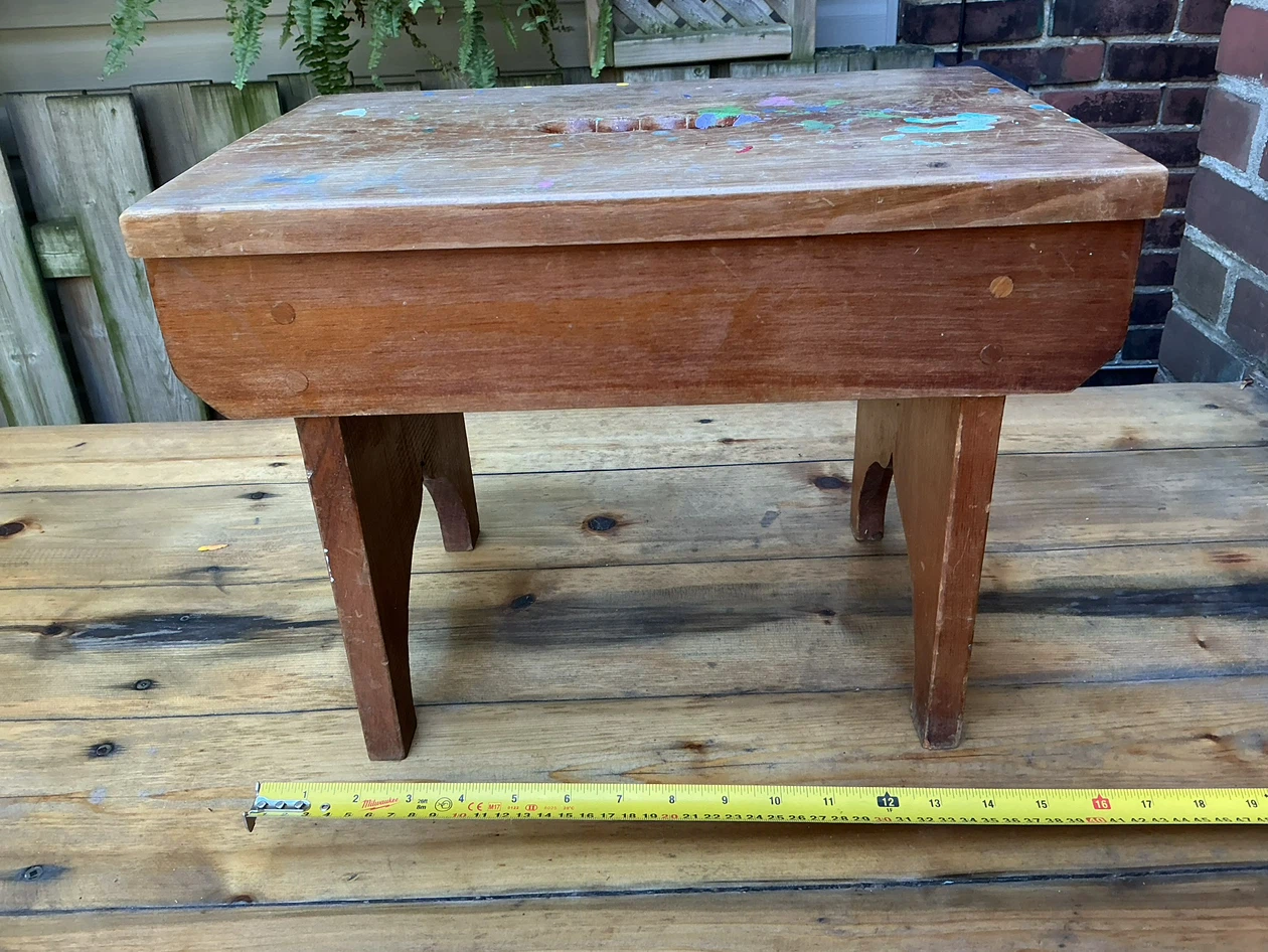 Vintage Wooden Strong & Sturdy Step Stool !