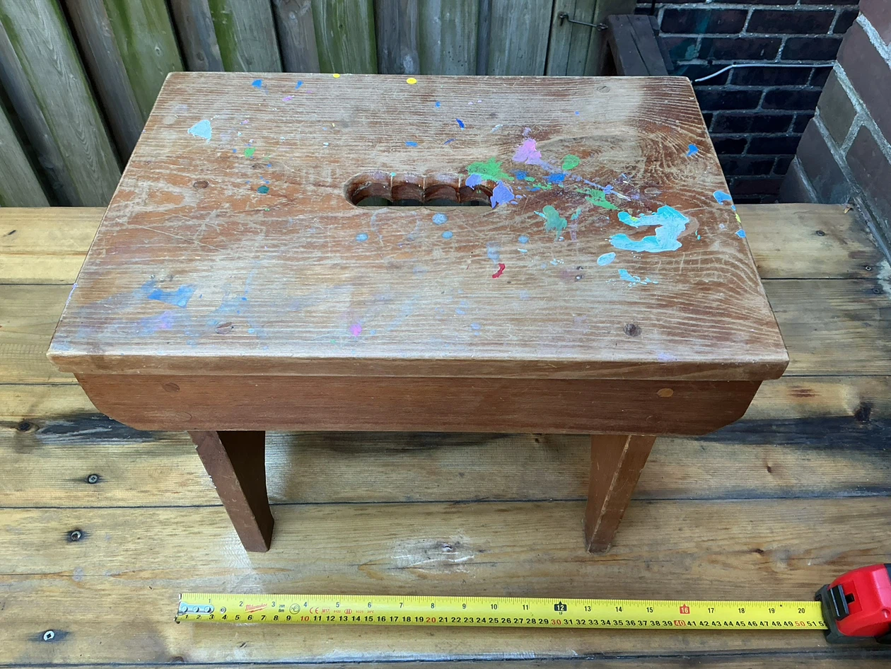 Vintage Wooden Strong & Sturdy Step Stool ! - photo 2