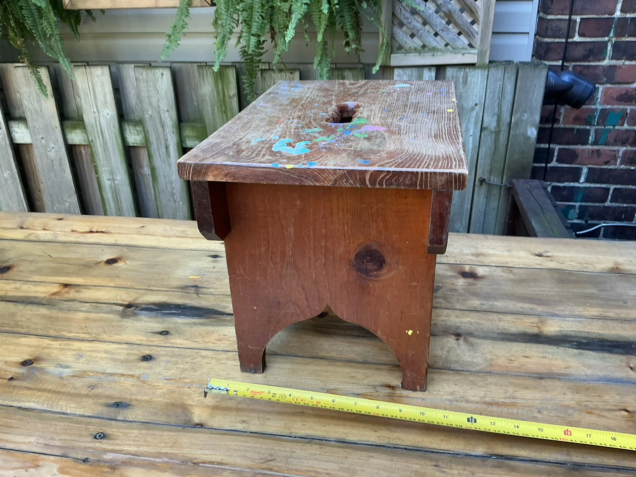 Vintage Wooden Strong & Sturdy Step Stool ! - photo 3