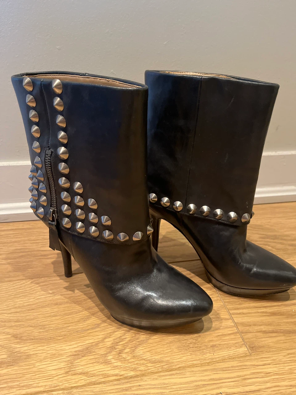 Nine West Black Studded Ankle Boots
