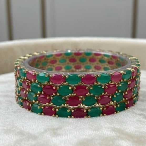 Multi-Colored Oval Stone Bangle - photo 2